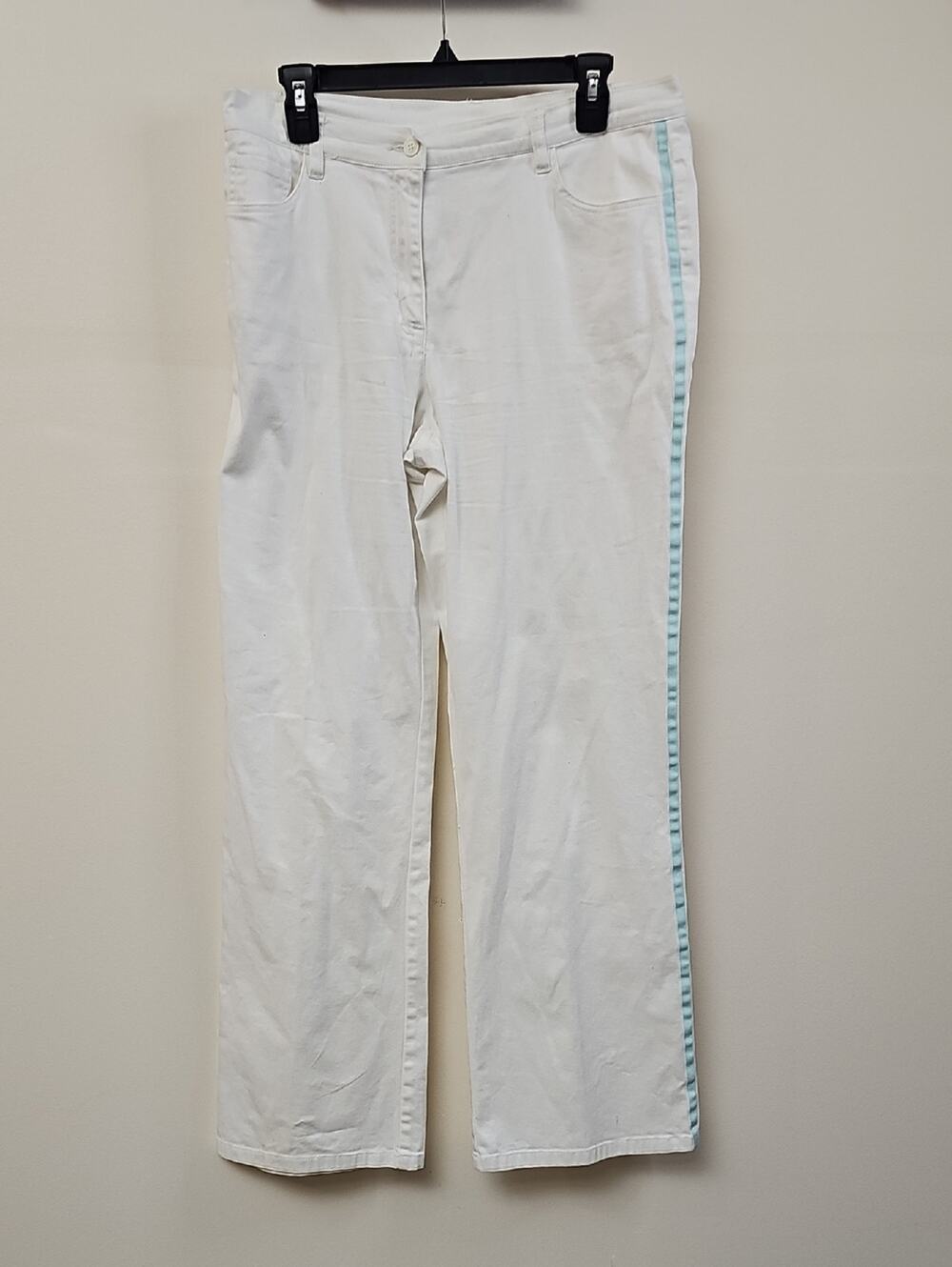 Together White Straight-Leg Jeans with Pale Blue Side Stripe Size‎ 12